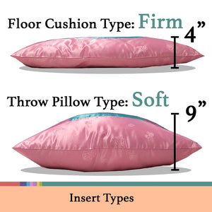 Korean Queen Meditation Floor Cushion, Throw Pillow, Zafu with Embroidery Design for Women and Men, Yoga, Sitting on Floor: 24”