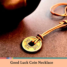 Ancient Korean Meditation Coin Leather Necklace with Adjustable Knots