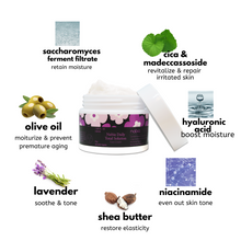 Nabia Moisturizing Face Cream with Cica, Vitamin B3, Hyaluronic Acid, Saccharomyces and Natural Lavender Scent