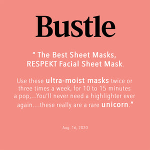 RESPEKT Facial Sheet Masks: Pore Tightening, Collagen Boost, Dark Spots, Moisturizing, Less Visible Fine Lines & Wrinkles, 4 single-use masks